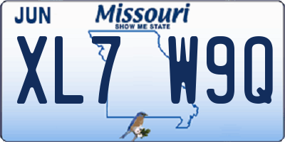 MO license plate XL7W9Q