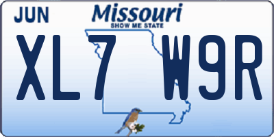 MO license plate XL7W9R