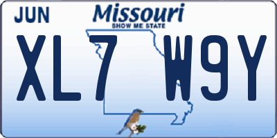 MO license plate XL7W9Y