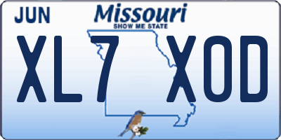MO license plate XL7X0D