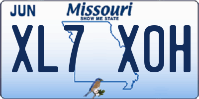 MO license plate XL7X0H