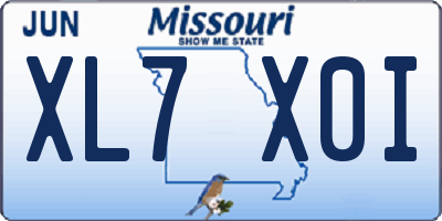 MO license plate XL7X0I