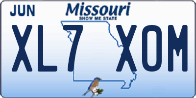 MO license plate XL7X0M