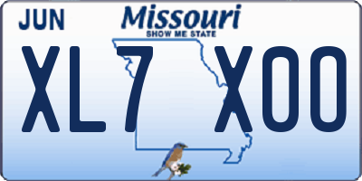 MO license plate XL7X0O