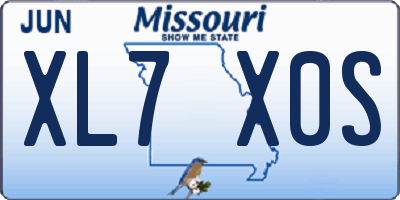 MO license plate XL7X0S