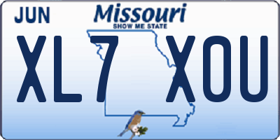 MO license plate XL7X0U