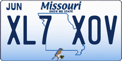 MO license plate XL7X0V