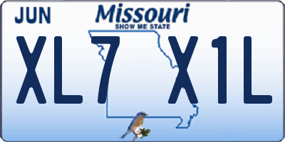 MO license plate XL7X1L