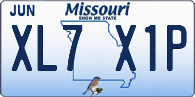 MO license plate XL7X1P