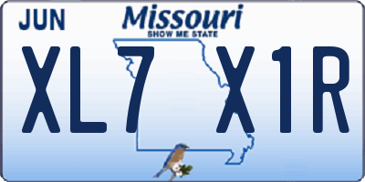 MO license plate XL7X1R