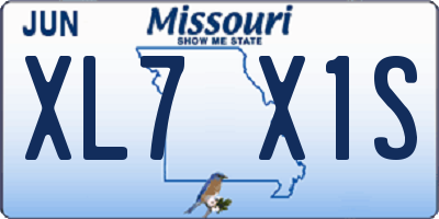 MO license plate XL7X1S