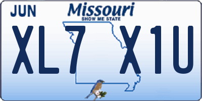MO license plate XL7X1U