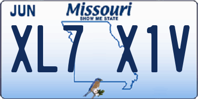 MO license plate XL7X1V