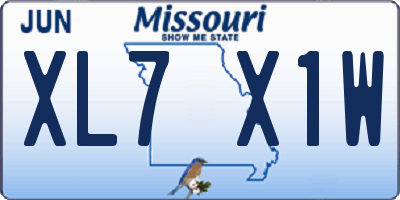 MO license plate XL7X1W