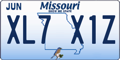 MO license plate XL7X1Z