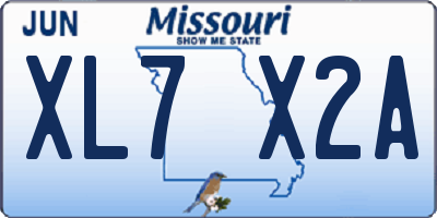 MO license plate XL7X2A