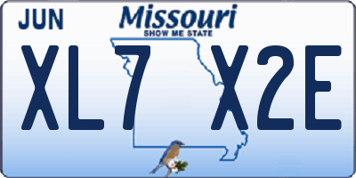 MO license plate XL7X2E