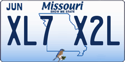 MO license plate XL7X2L