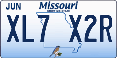 MO license plate XL7X2R