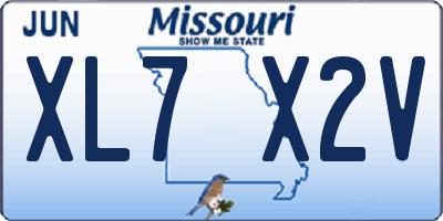 MO license plate XL7X2V
