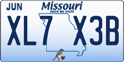 MO license plate XL7X3B