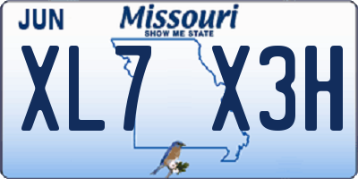 MO license plate XL7X3H