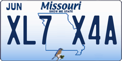 MO license plate XL7X4A