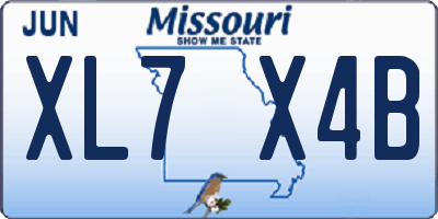MO license plate XL7X4B