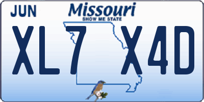 MO license plate XL7X4D