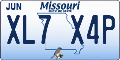 MO license plate XL7X4P