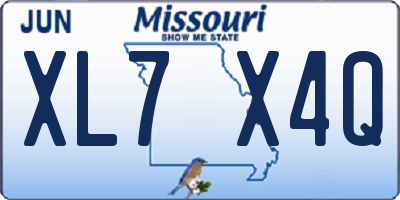 MO license plate XL7X4Q