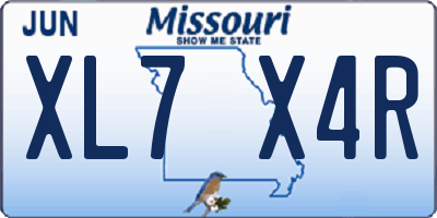 MO license plate XL7X4R