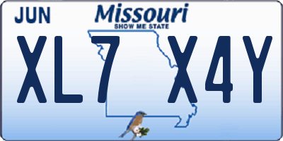 MO license plate XL7X4Y