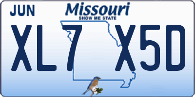 MO license plate XL7X5D