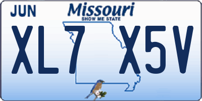 MO license plate XL7X5V