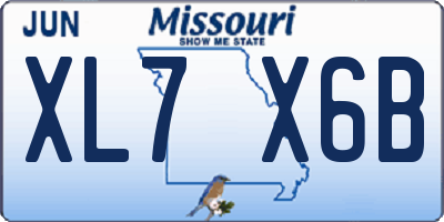 MO license plate XL7X6B