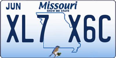 MO license plate XL7X6C