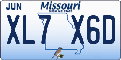 MO license plate XL7X6D