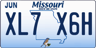 MO license plate XL7X6H