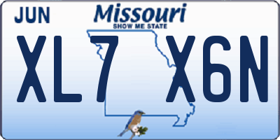 MO license plate XL7X6N