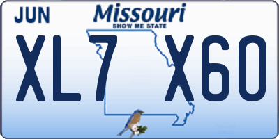 MO license plate XL7X6O