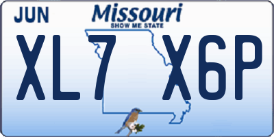MO license plate XL7X6P