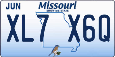 MO license plate XL7X6Q