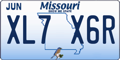 MO license plate XL7X6R