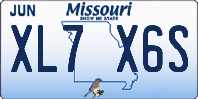 MO license plate XL7X6S