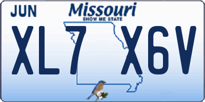 MO license plate XL7X6V