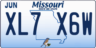 MO license plate XL7X6W