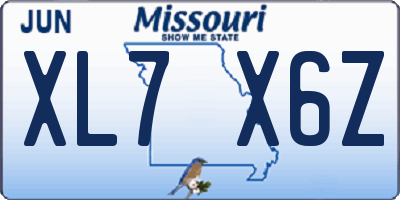 MO license plate XL7X6Z