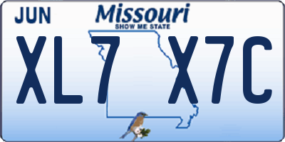 MO license plate XL7X7C