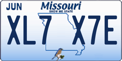 MO license plate XL7X7E